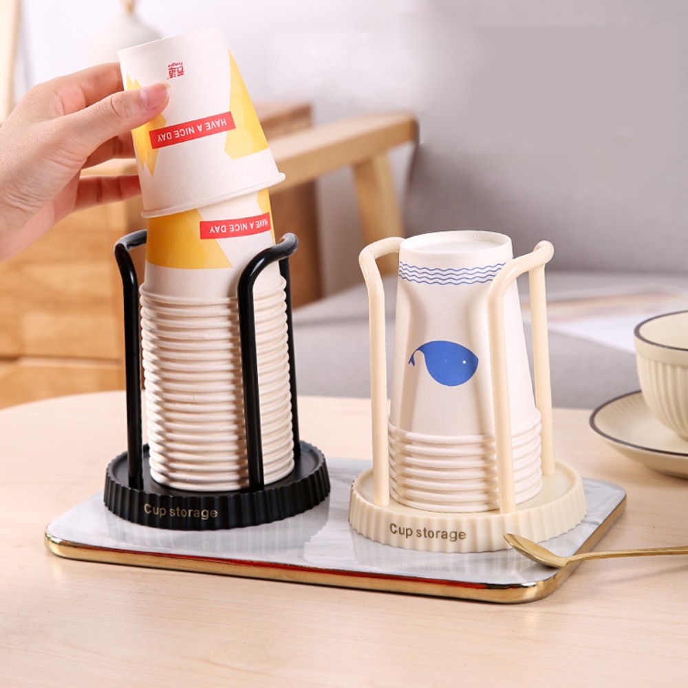 Coffee Tea Home - 使い捨てカップホルダーデスクトップ紙コップオーガナイザークリエイティブ非穴あき収納ラックホームオフィスコーヒーティーアクセサリー