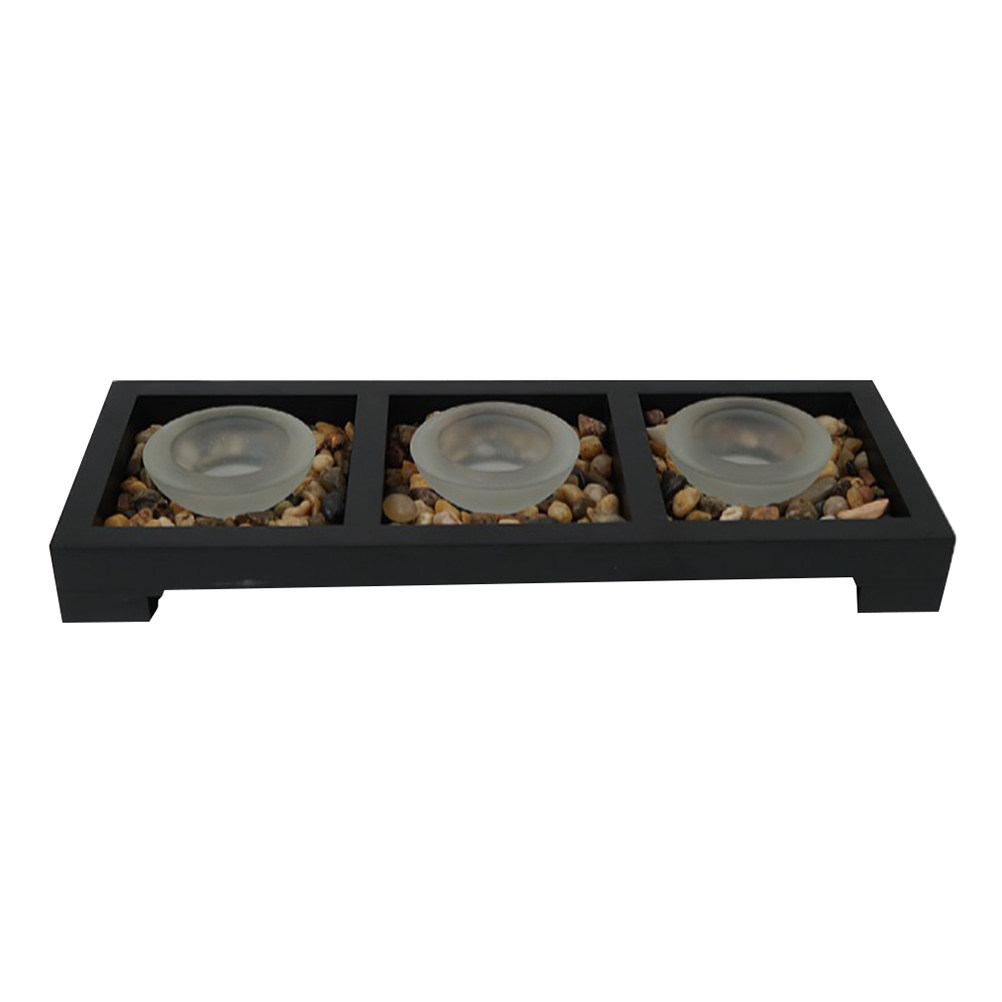 Coffee Tea Holders - 1 セットのガラスティーライトホルダーつや消し外観安定したトレイモダンなスタイルリビングルームダイニングルームコーヒーテーブル用