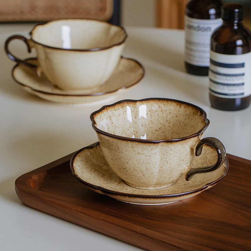 Prefer Coffee To Tea - フランスのレトロなセラミックカッププレート、ユニークな下絵色デザイン、絶妙なアフタヌーンティーコーヒーカッププレートホーム好ましい