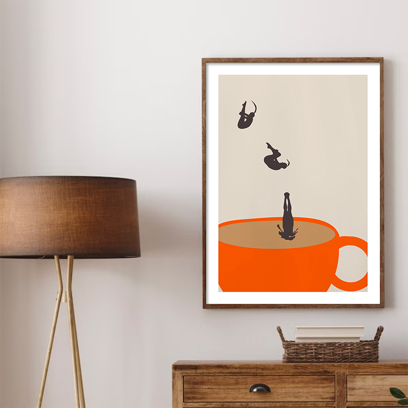 Coffee Tea Picture - 印刷された芸術のためのコーヒーとティーカップの壁の芸術,キャンバスの絵画,恋人のポスター,キッチンの写真,リビングルームの装飾