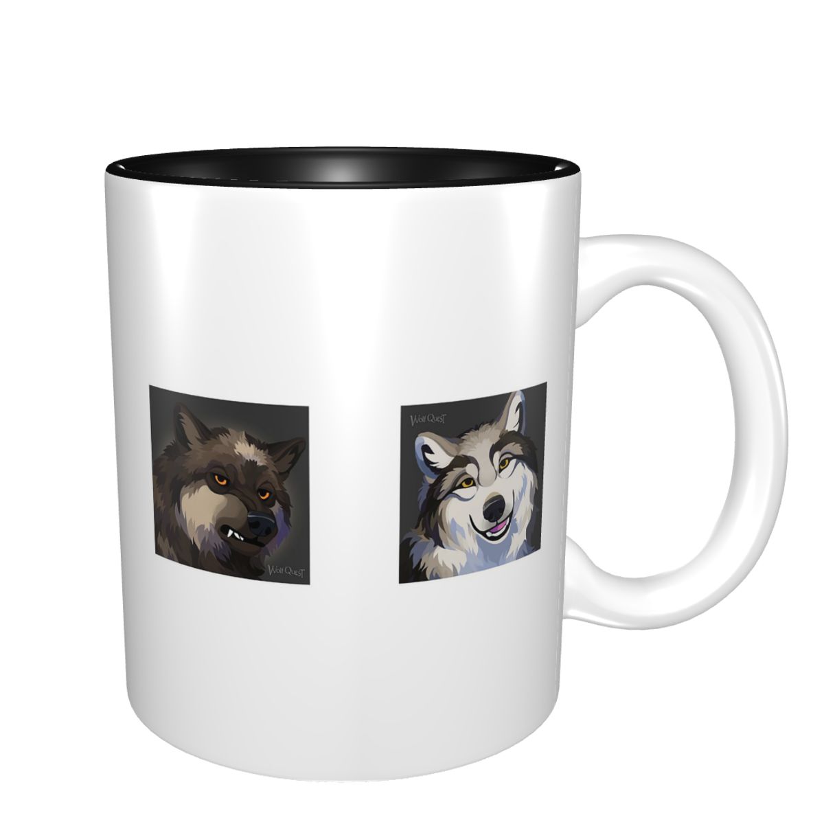 Morning Tea Coffee - WolfQuest モーニングフェイスマグ面白いセラミックコーヒーカップティーマグミルクカップドリンクウェアギフト女性男性向け