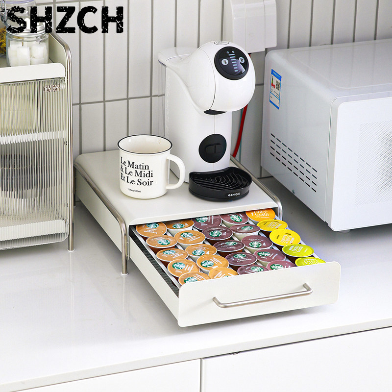 Coffee Tea Holders - コーヒーカプセルホルダー、INSスタイルのキッチンカウンター用引き出しオーガナイザー、ティーバッグ収納ボックス、高級ホームバー装飾