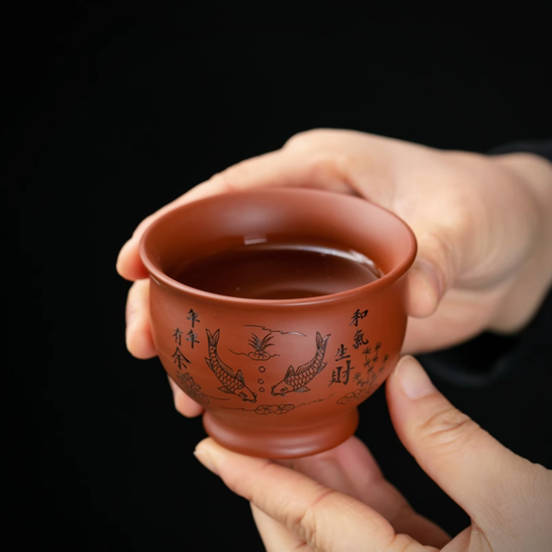 Coffee Tea Games - 中国宜興紫粘土ティーカップコーヒーカップウーロン茶手作りブティックティーボウルマスターティーカップポータブル個人シングルカップ