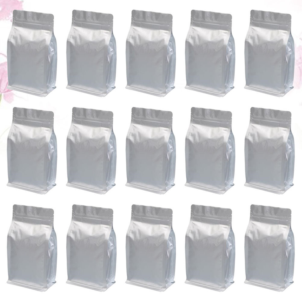Coffee Tea & Espresso Appliances - 20 個スタンドアップセルフシールバッグ 24X14X6Cm 密封されたシルバーアルミ箔スナック包装ポーチ茶コーヒー豆ナッツ用