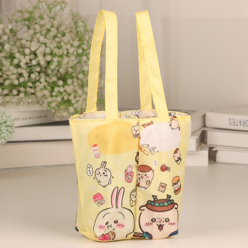 Coffee Tea Holders - ホットチイカワうさぎ折りたたみ式ウォーターカップバッグデュアルドリンクホルダーポータブルカップキャリーバッグミルクティーコーヒー飲料キャリアアウトドア