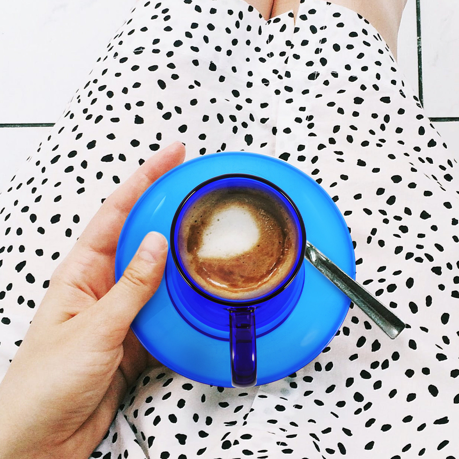 Morning Tea Coffee - 1セット ヴィンテージガラスコーヒーカップセット レトロなドリンクカップ＆ソーサー ホームキッチンカフェ装飾 モーニングティー エスプレッソ