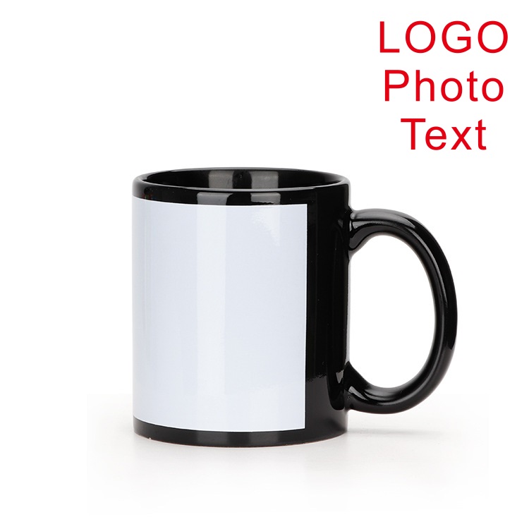 ブラックカップ DIY ロゴセラミック 350 ミリリットル - Coffee Tea Picture のレビューと価格