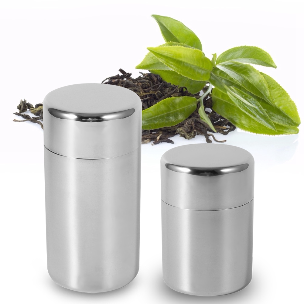 ステンレス製の茶筒、家庭用キッチンキャニスター、紅茶・コーヒ - Coffee Tea Sugar Canisters のレビューと価格