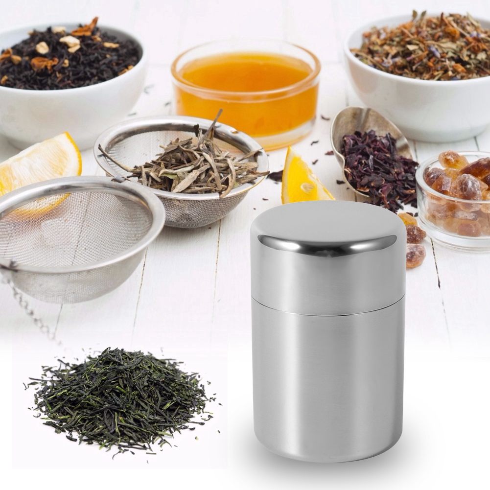 ステンレス製の茶筒、家庭用キッチンキャニスター、紅茶・コーヒ - Coffee Tea Sugar Canisters のレビューと価格