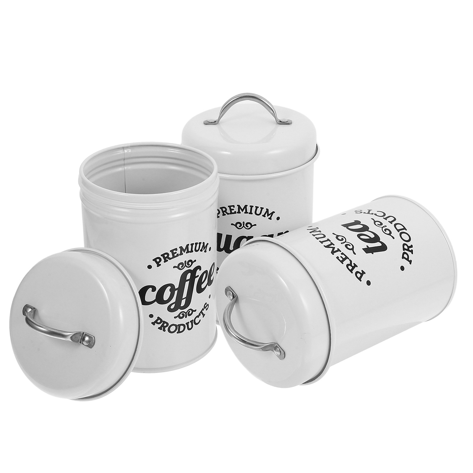 コーヒー、砂糖、スナック、紅茶の保存用密閉金属容器セット キ - Coffee Tea Sugar Canisters のレビューと価格