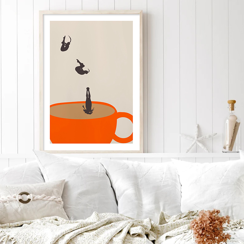 印刷された芸術のためのコーヒーとティーカップの壁の芸術,キャ - Coffee Tea Picture のレビューと価格