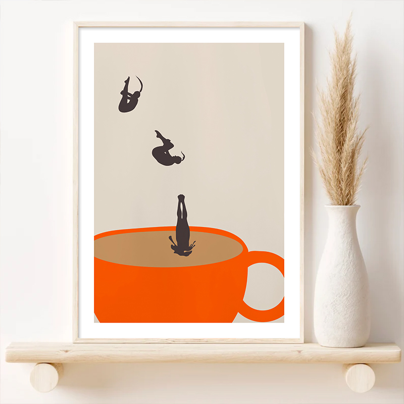 印刷された芸術のためのコーヒーとティーカップの壁の芸術,キャ - Coffee Tea Picture のレビューと価格