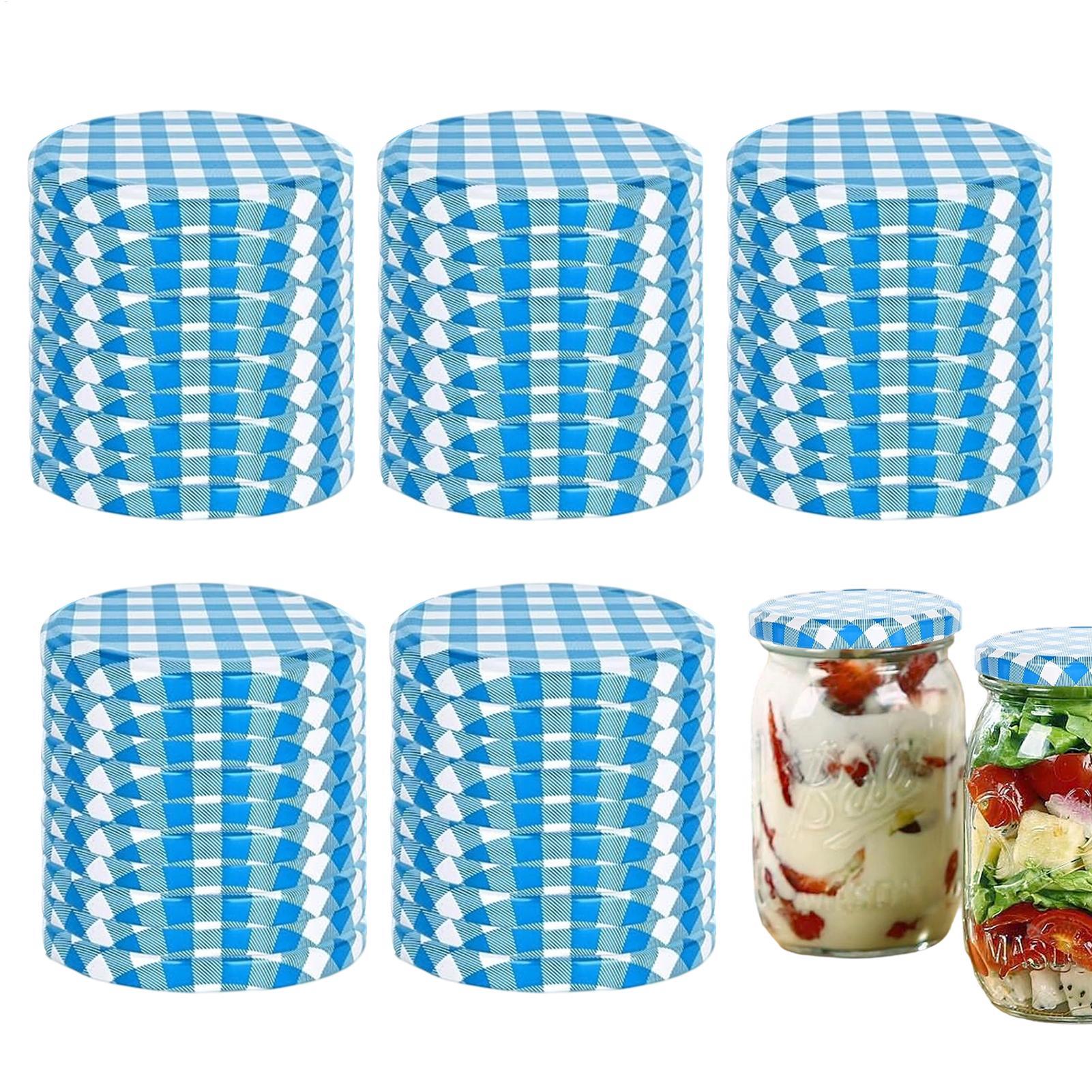 缶詰瓶の蓋 50個入り 漏れ防止 再利用可能な金属カバー 8 - Coffee Tea & Espresso Appliances のレビューと価格