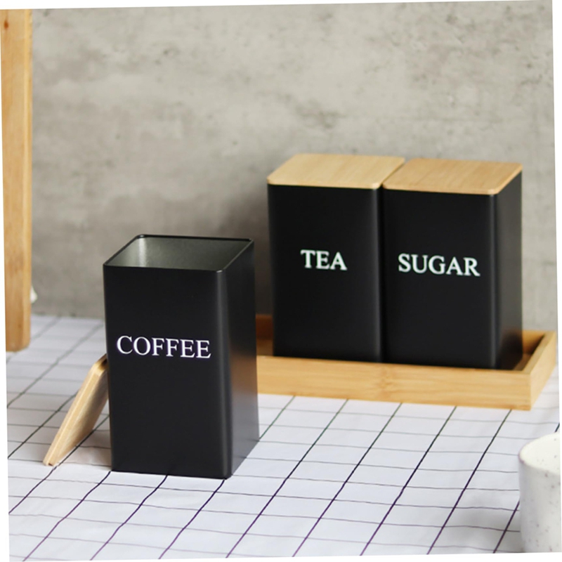 3個セット 茶葉・コーヒー・砂糖用キャニスターセット トレイ - Coffee Tea Sugar Canisters のレビューと価格