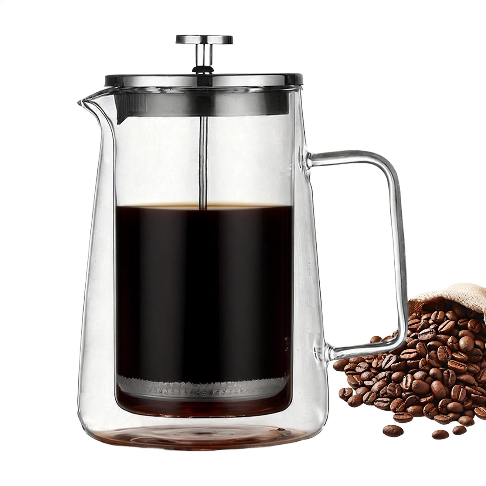 コーヒープレス ガラス ステンレス鋼 二重壁断熱ケトル フレ - Coffee Tea Home のレビューと価格