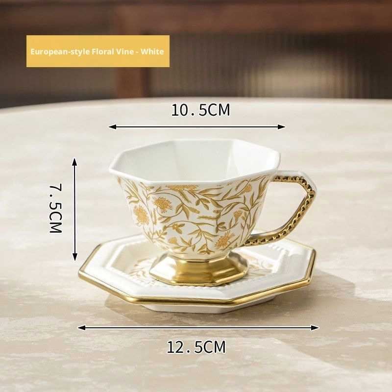 オクタゴン型ヴィンテージセラミックコーヒーカップ＆ソーサーセ - Coffee Tea Festival のレビューと価格