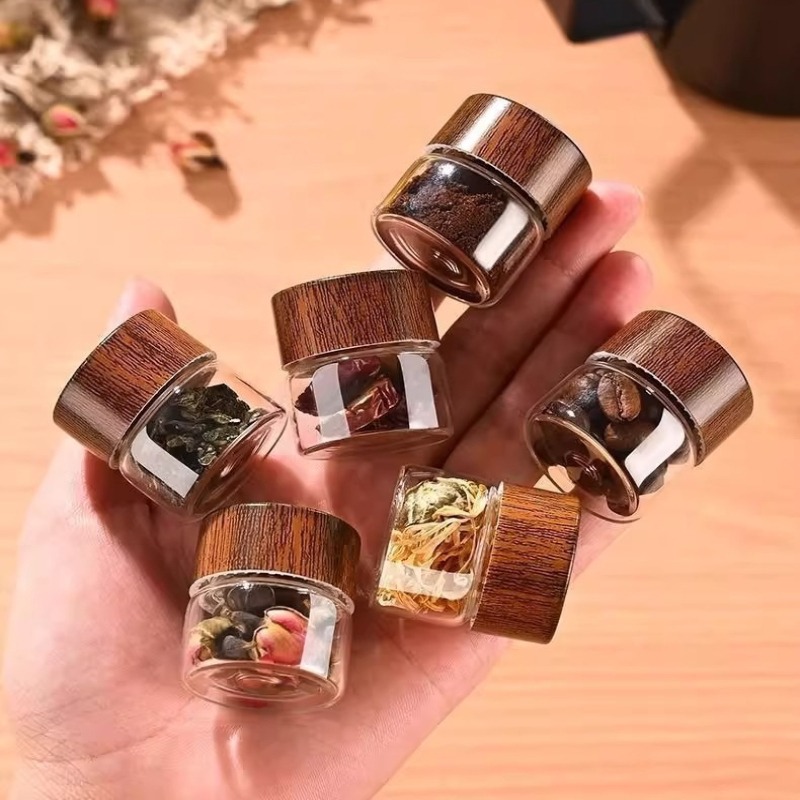 ミニガラス密封瓶食品グレードのコーヒー粉末茶保存瓶ゴールド豆 - Coffee Tea Creamer のレビューと価格