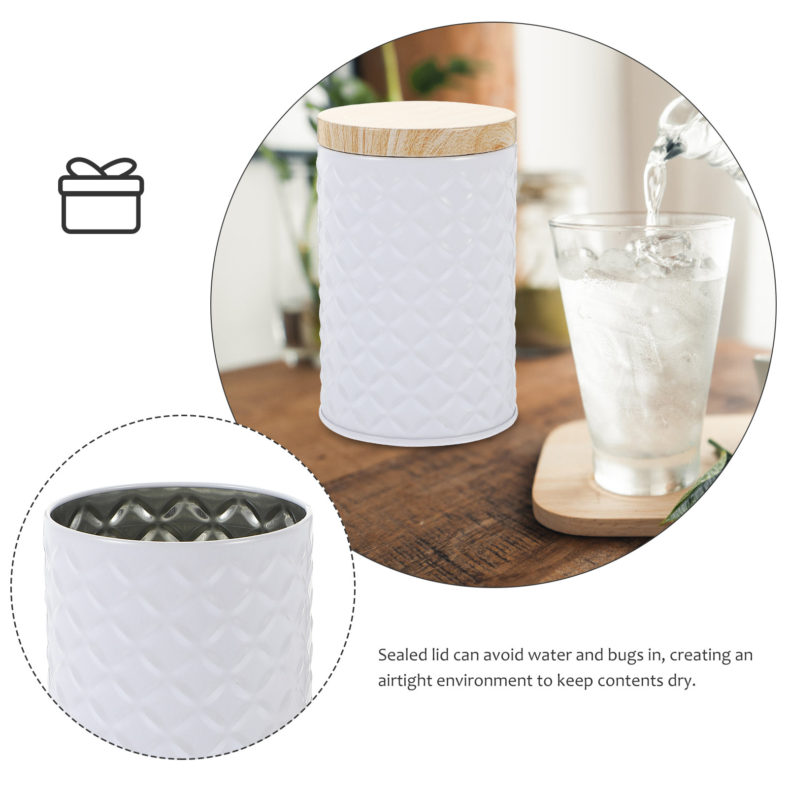 食品グレードのブリキ製保存容器2個セット、漏れ防止蓋付き、ス - Coffee Tea Sugar Canisters のレビューと価格
