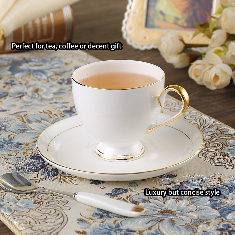 グレースボーンチャイナコーヒーセットホワイトゴールド磁器ティ - Coffee Tea Creamer のレビューと価格