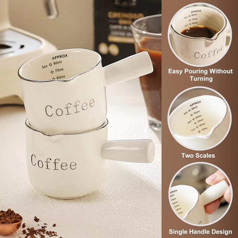 ミニセラミックコーヒーカップハンドル付き V 字型注ぎ口ミル - Coffee Tea Creamer のレビューと価格