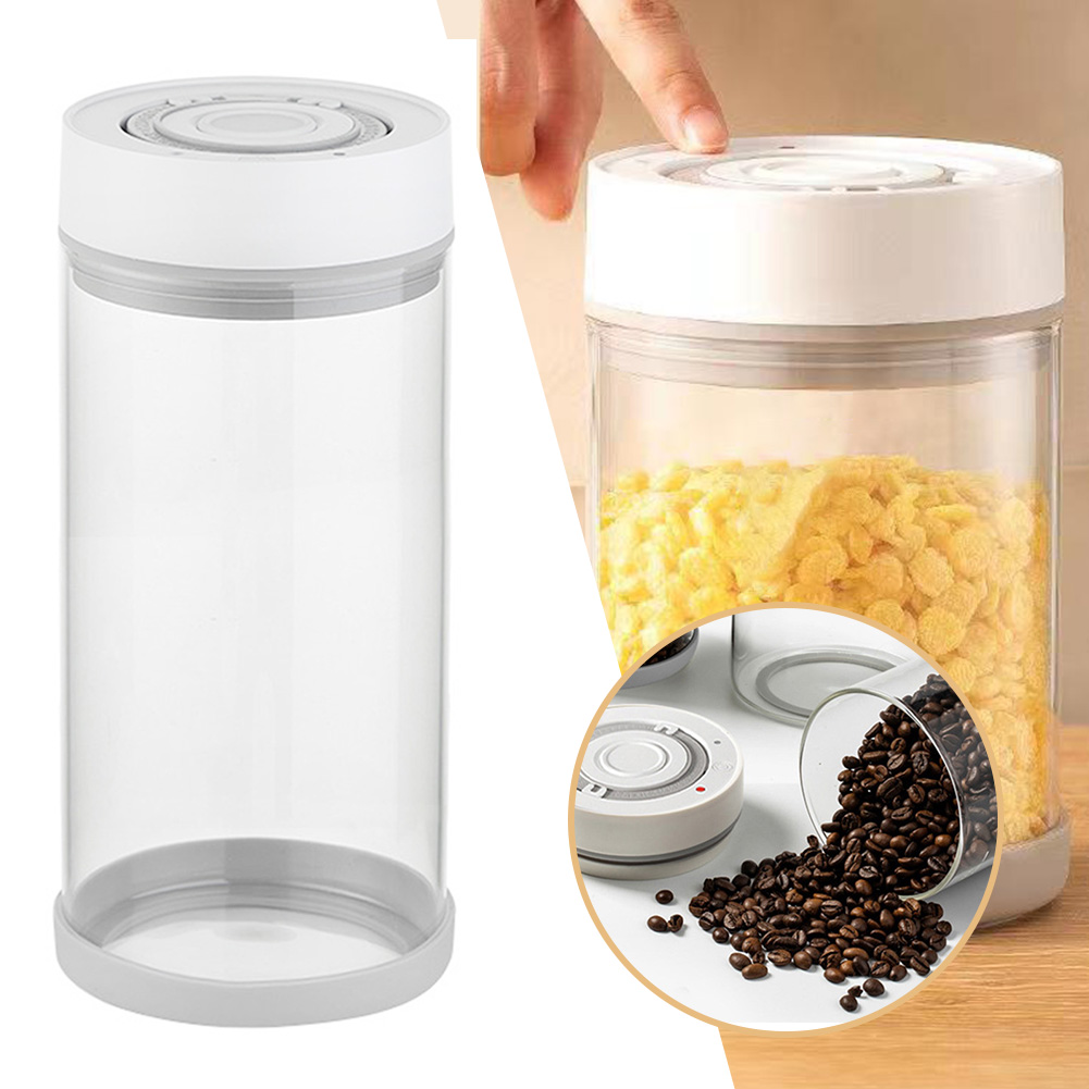 キッチン防湿ガラスコーヒー豆ジャー自動インテリジェント真空保 - Coffee Tea Containers のレビューと価格