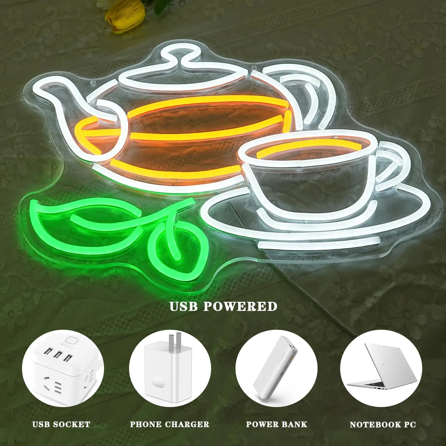 ティーネオンサイン ティーポットライト ドリンクサイン ティ - Coffee Tea Plantation のレビューと価格
