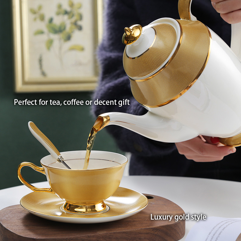 豪華な磁器のコーヒーセット,金の骨,セラミックカップ,シュガ - Coffee Tea Creamer のレビューと価格
