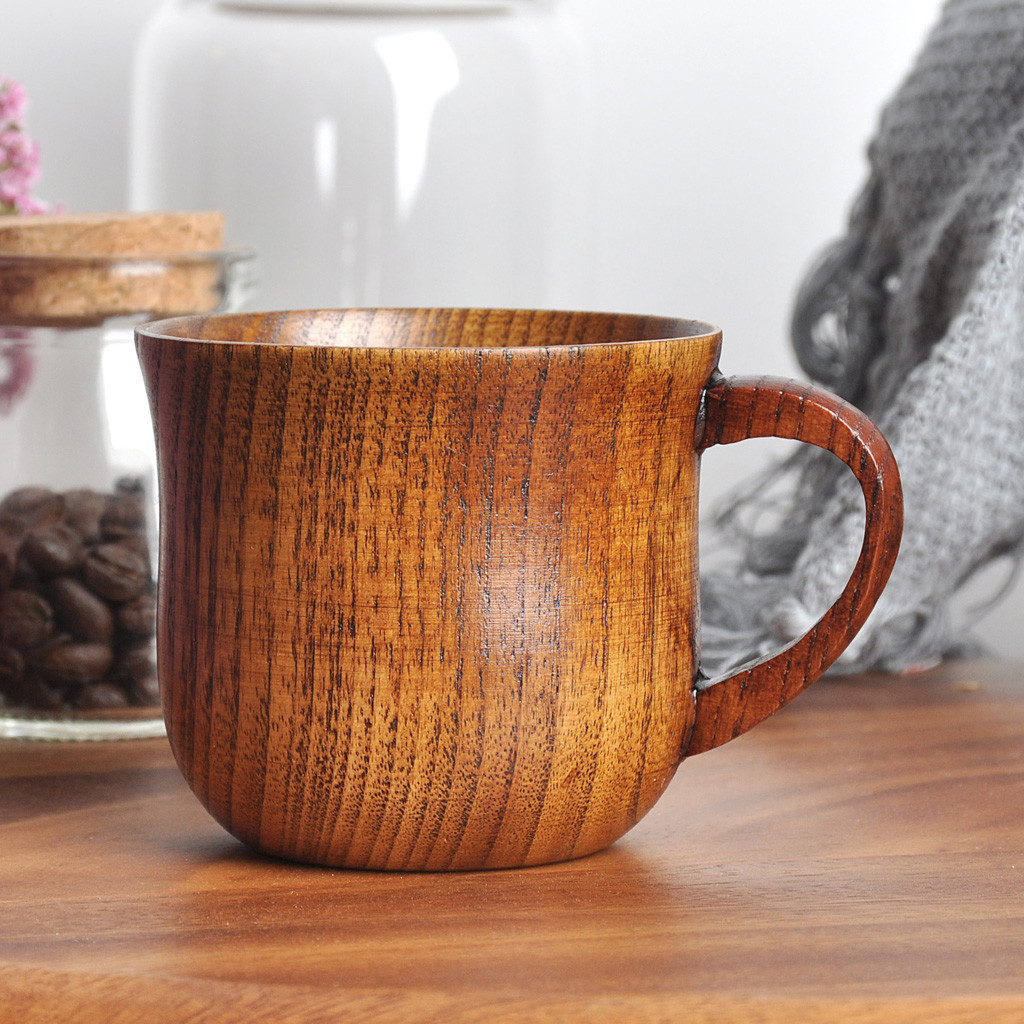 木製コーヒーマグカップ 手作り天然木ティーカップ 素朴な家庭 - Morning Tea Coffee のレビューと価格