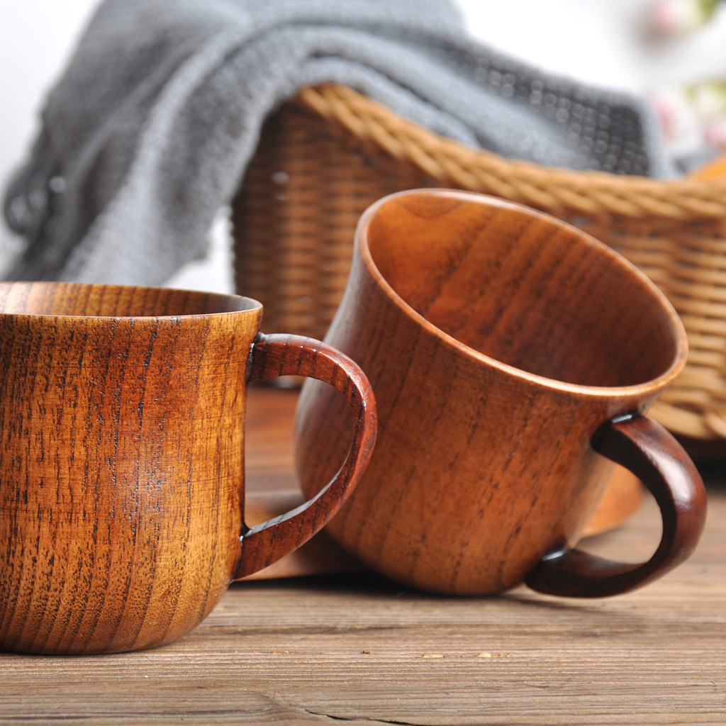 木製コーヒーマグカップ 手作り天然木ティーカップ 素朴な家庭 - Morning Tea Coffee のレビューと価格