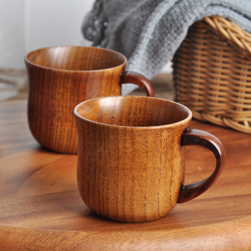 木製コーヒーマグカップ 手作り天然木ティーカップ 素朴な家庭 - Morning Tea Coffee のレビューと価格