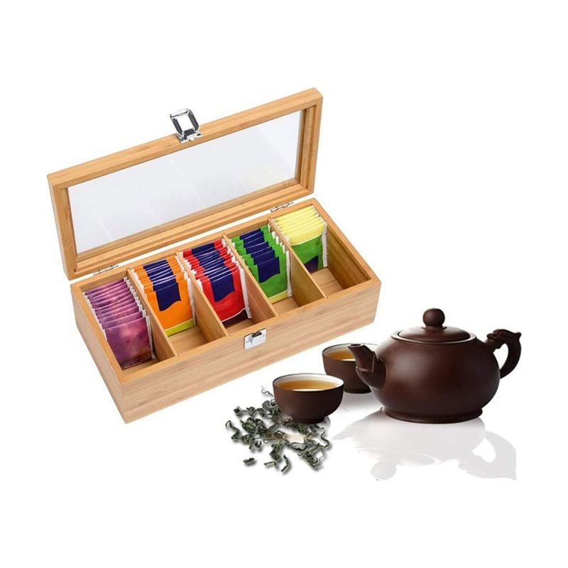 YANA50I ティーバッグホルダー、5区画竹製ティーボック - Coffee Tea Creamer のレビューと価格
