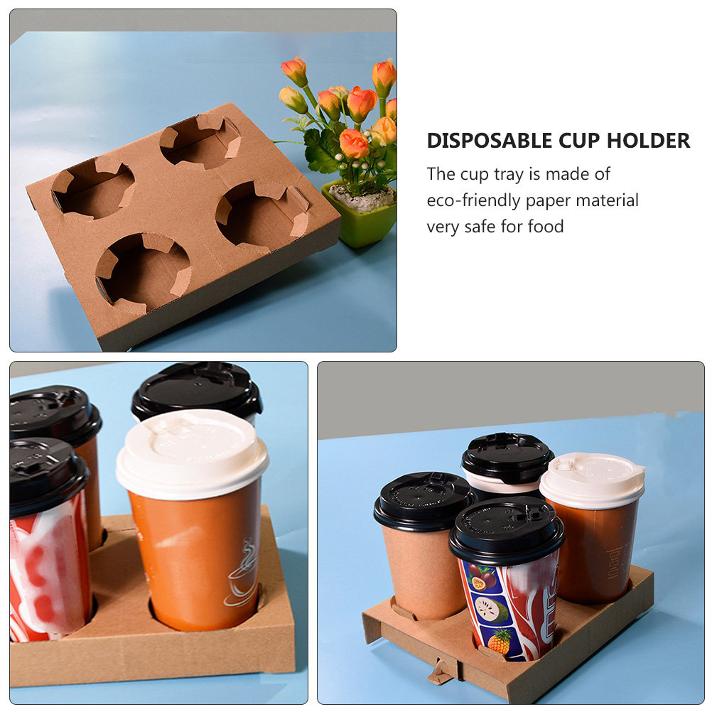 10 個環境に優しい生分解性紙ドリンクキャリアトレイコーヒー - Coffee Tea Holders のレビューと価格
