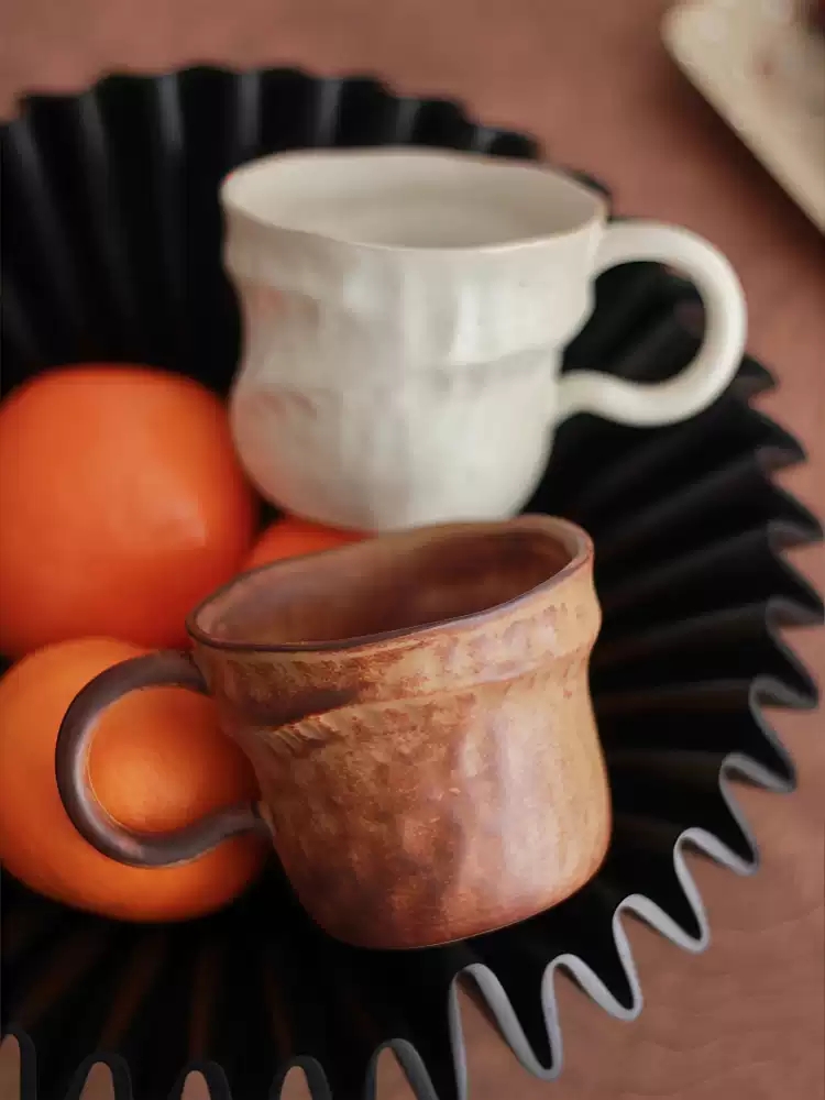 ヴィンテージハンドメイド不規則形状セラミックマグカップ 20 - Morning Tea Coffee のレビューと価格