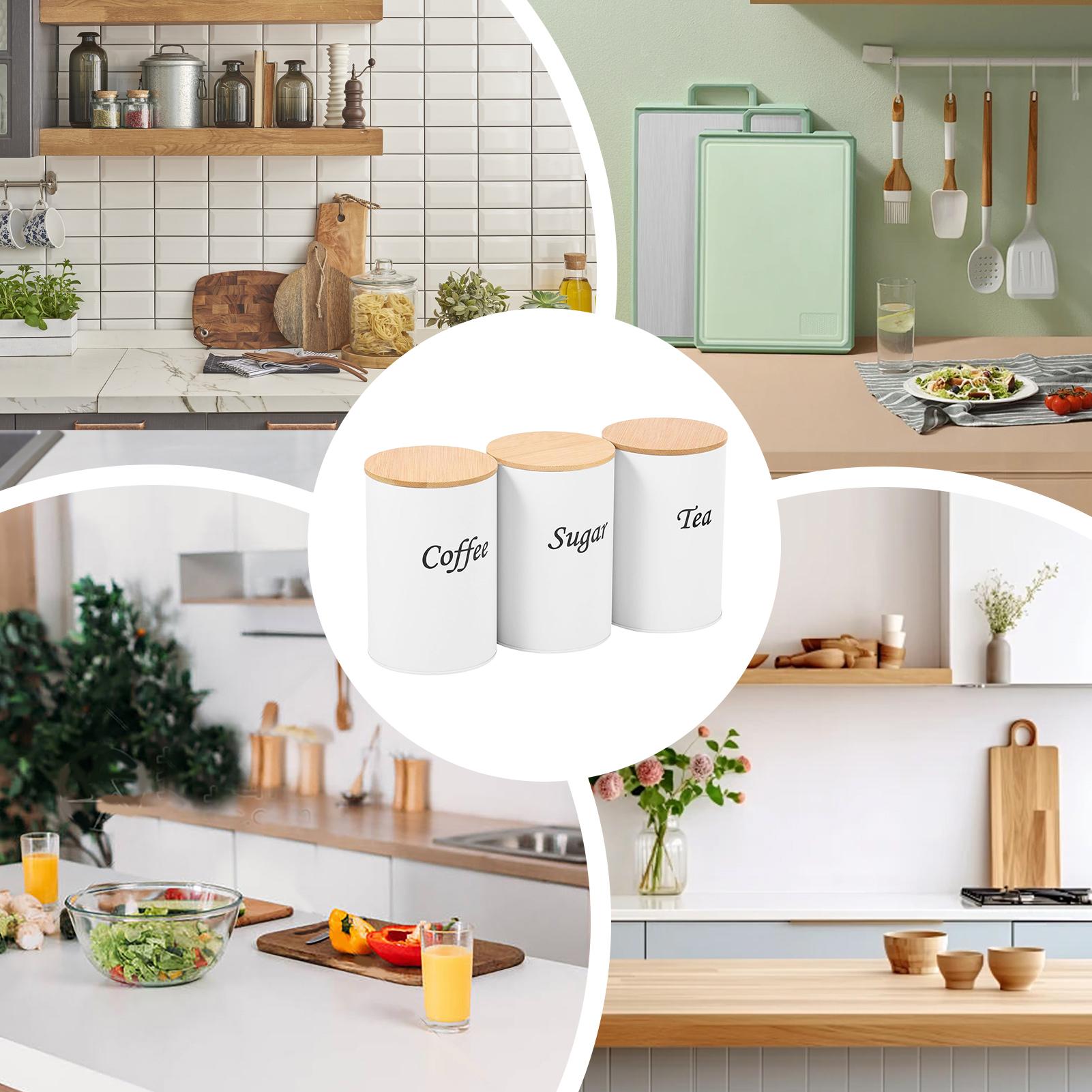 茶筒 3 個 1200 ミリリットル大容量食品オーガナイザー - Coffee Tea Creamer のレビューと価格