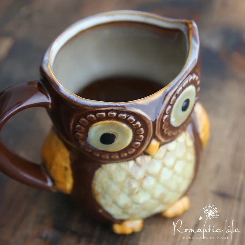 かわいいフクロウ漫画コーヒードリンクウェア、牛乳、ティーカッ - Morning Tea Coffee のレビューと価格