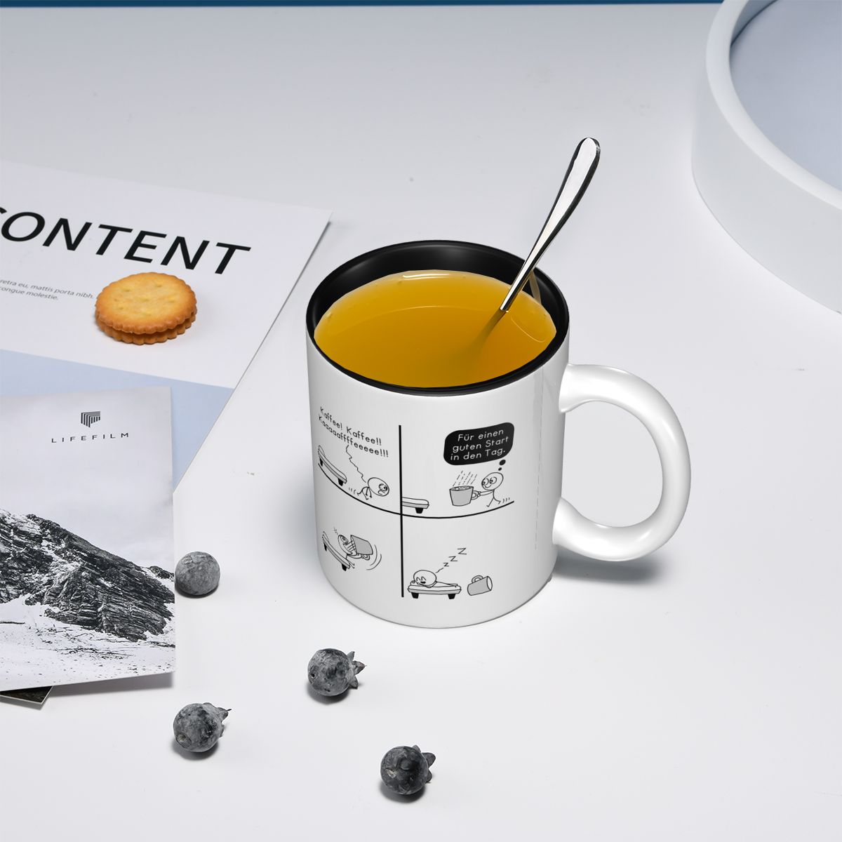 朝食用コーヒーマグ 面白いセラミックコーヒーカップ ティーカ - Morning Tea Coffee のレビューと価格