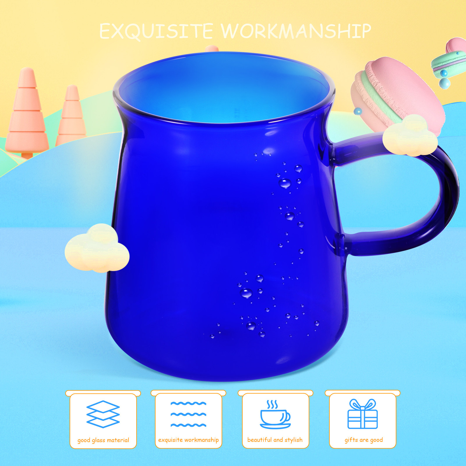 1セット ヴィンテージガラスコーヒーカップセット レトロなド - Morning Tea Coffee のレビューと価格
