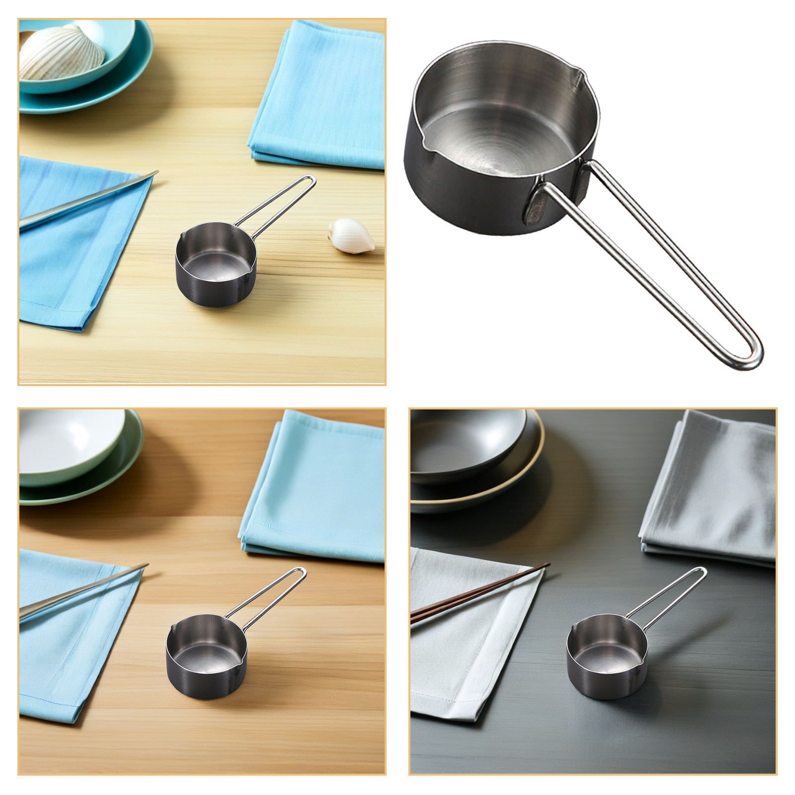ステンレス製計量スプーン 小型 人間工学に基づいたハンドル  - Coffee Tea And Bean Leaf のレビューと価格