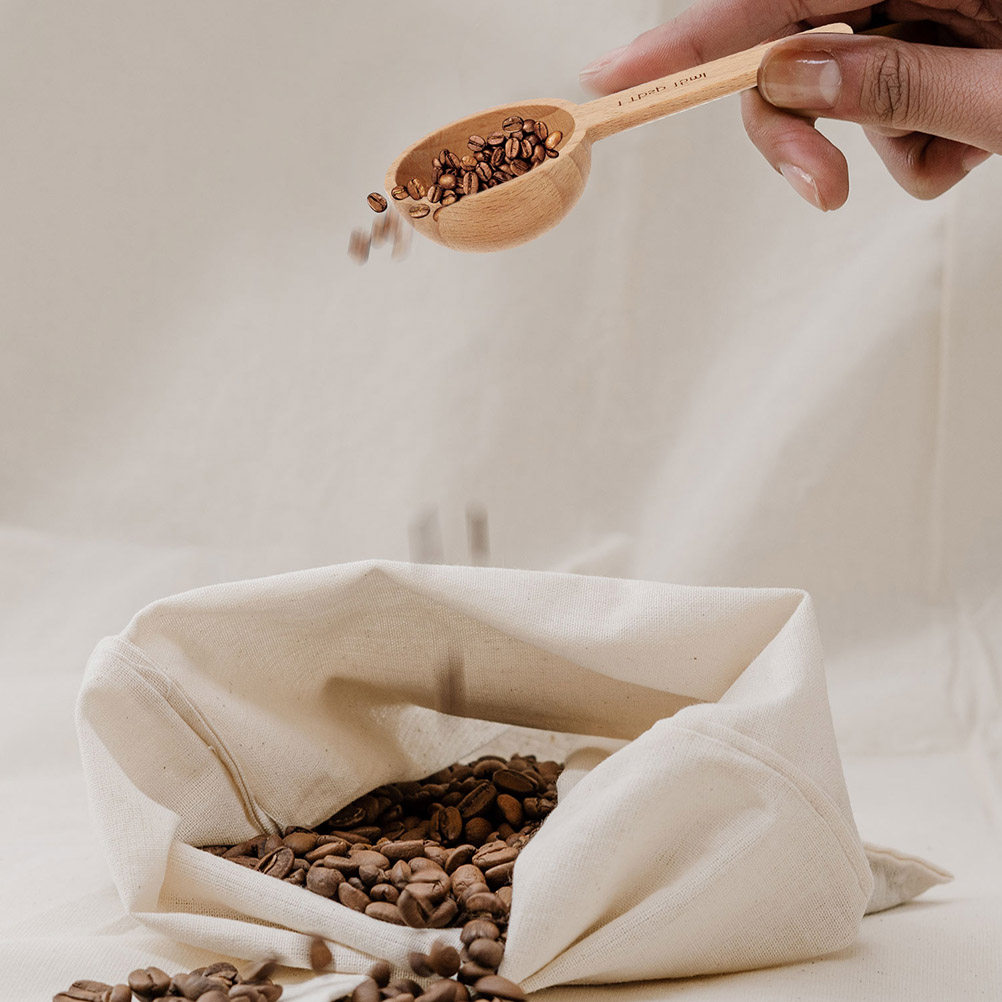 2個入り木製スプーン コーヒー豆、粉末、茶葉、砂糖、塩、調味 - Coffee Tea And Bean Leaf のレビューと価格