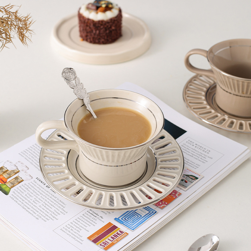 高級セラミックコーヒーカップ皿北欧ホームメイクコーヒーカップ - Coffee Tea Games のレビューと価格